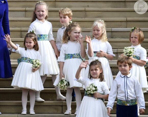 A princesa Charlotte esbanjou fofura no casamento da princesa Eugenie com o empresário Jack Brooksbank