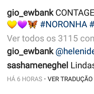 Sasha comenta foto de Giovanna Ewbank com Titi