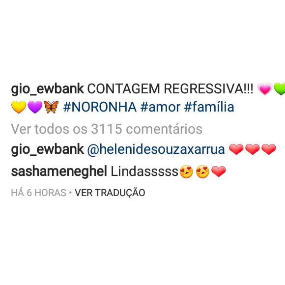 Sasha comenta foto de Giovanna Ewbank com Titi