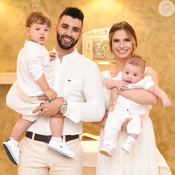Andressa Suita e Gusttavo Lima aumentaram a família em agosto de 2018 com o nascimento de Samuel, o segundo filho do casal