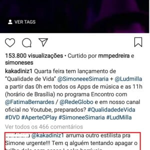 Marido de Simone defende cantora de crítica a look: 'Brilho dela jamais apaga'