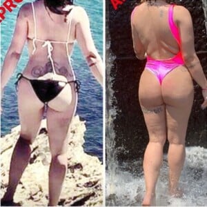 'Mas o fato é que eu gosto muito mais da minha bunda como ela está hoje. Mas eu gostava mais do meu contorno de antes, mais fininho', explicou Cleo ao comparar seu corpo em fotos de 2015 e 2019
