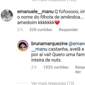 Bruna Marquezine contou nomes que pretende dar a novos pets