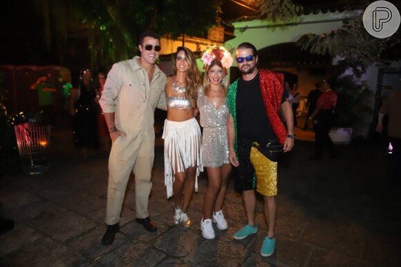 Joaquim Lopes, Marcella Fogaça e Marcelo Serrado foram ao Baile da Arara nesta terça-feira de carnaval, 5 de março de 2019