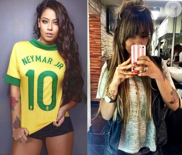 Irmã de Neymar, Rafaella Santos apostou nos fios loiros e na franja após passar um tempo morena. O visual da it girl fez sucesso nas redes sociais