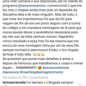 Larissa Manoela aprova mudanças trazidas por dieta com Mayra Cardi: 'Foi demais'
