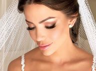 Flores 3D e véu de point d'esprit: O vestido de noiva da mulher de Daniel Rocha