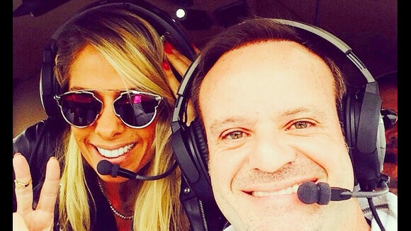 Adriane Galisteu passeia de helicóptero com Rubens Barrichello: 'Amigo querido'