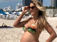 Grávida fitness! Ticiane Pinheiro mostra barriga em biquíni ao dançar na piscina