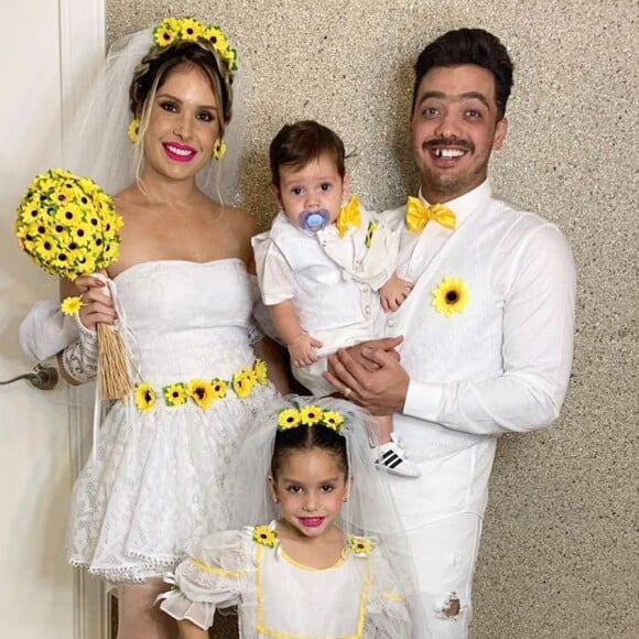 Ysis e Dom, filhos de Wesley Safadão e Thyane Dantas, combinaram os looks com os pais