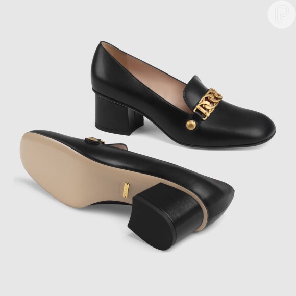 Fiorella Mattheis usou sapato Gucci de couro de $ 890, avaliado em mais ou menos R$ 3,5 mil no Brasil