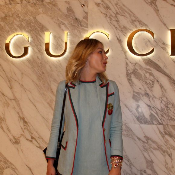 Fiorella Mattheis prestigia evento Gucci no shopping Village Mall, zona oeste do Rio de Janeiro, nesta quinta-feira, 30 de maio de 2019
