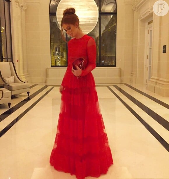 Marina Ruy Barbosa brilhou com vestido Valentino em festa pós-desfile da marca na semana de moda de Paris em 2016