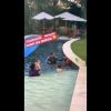 Natação em família! Andressa Suita filma filhos em aula na piscina com a avó