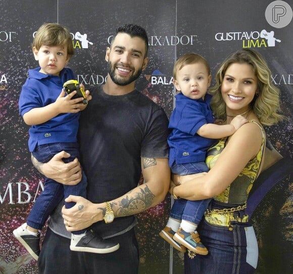 Gabriel e Samuel são filhos da modelo Andressa Suita e do cantor Gusttavo Lima