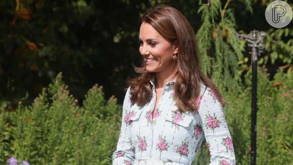Kate Middleton aposta em look floral para inauguração de jardim nesta terça-feira, dia 10 de setembro de 2019