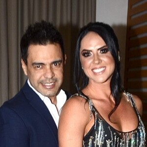 Zezé Di Camargo e a noiva, Graciele Lacerda, paqueraram em camarim antes de show em São Paulo