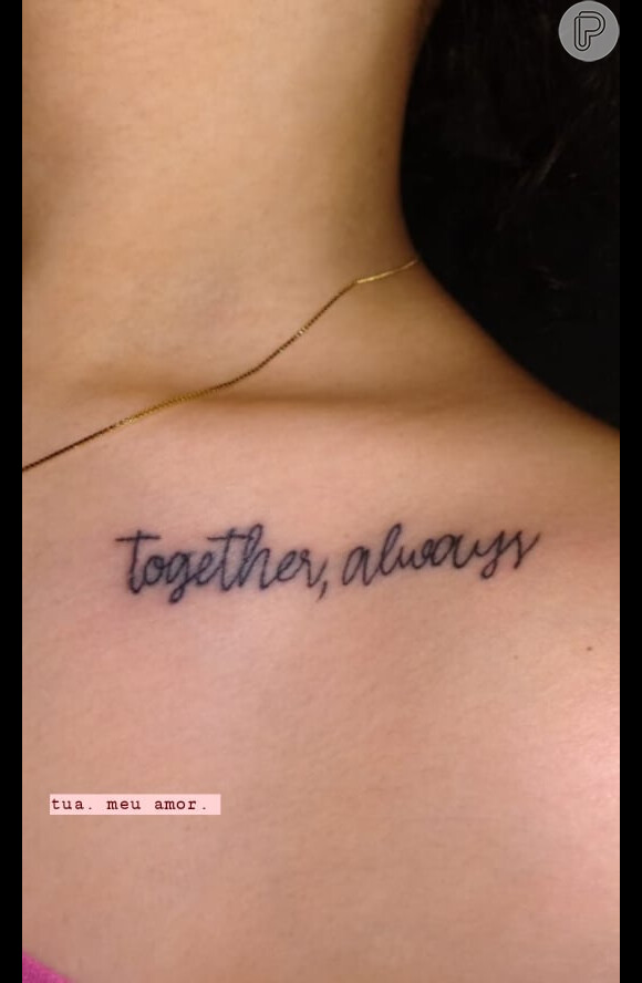 Isabela Tibcherani já havia tatuado a frase 'Together, always' em homenagem a Rafael Miguel