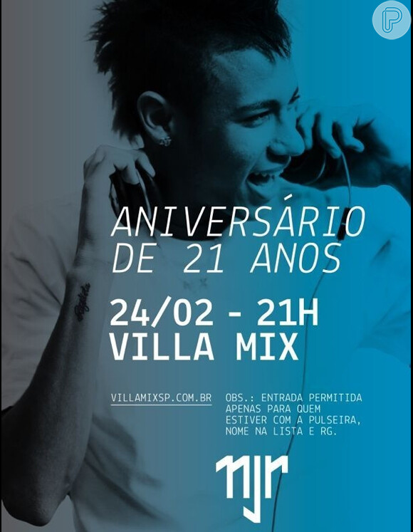 Neymar vai comemorar o aniverário de 21 anos em boate de São Paulo, em 24 de fevereiro de 2013