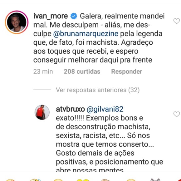 Jornalista Ivan Moré edita legenda de foto com Bruna Marquezine após críticas