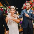 Zé Neto e Natália Toscano brincam em casamento com Cristiano e Paula Vaccari nesta terça-feira, dia 05 de novembro de 2019
