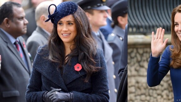 Duquesas vestem azul! Meghan e Kate usam a mesma cor em eventos diferentes