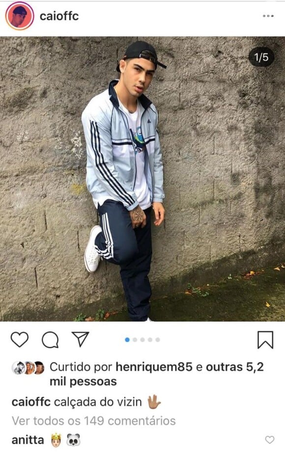 Anitta deixou um comentário fofo no Instagram de Caio Cabral