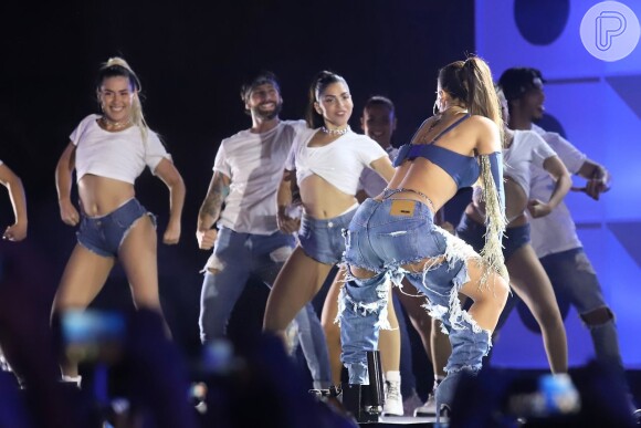 Anitta reproduziu o show realizado no Rock in Rio, que marcou sua estreia no festival musical