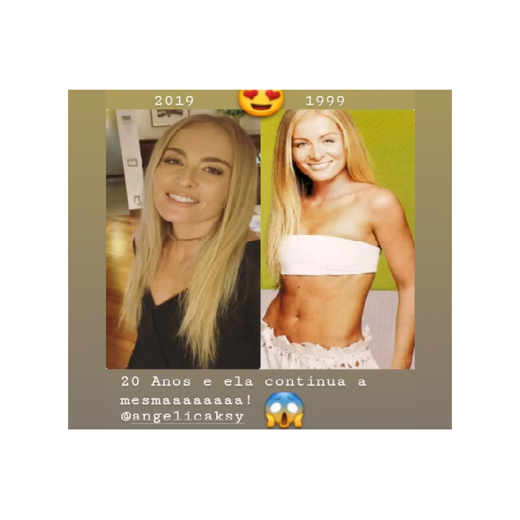 Angékica mostrou montagem com foto de 20 anos atrás no Instagram