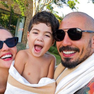 Ex-BBBs Aline Gotschalg e Fernando Medeiros são pais de Lucca, de 3 anos
