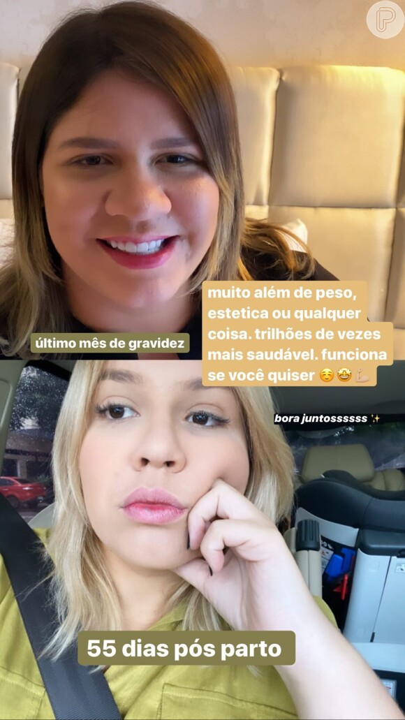 Marília Mendonça compara foto de seu rosto durante a gravidez e após o nascimento de Léo