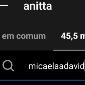 Irmã de Gabriel David segue Anitta no Instagram