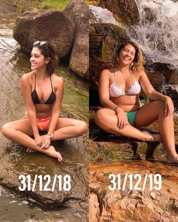 Dora Figueiredo mostra no Instagram fotos com antes e depois do seu corpo: 'Não é só sobre o peso, mas é como você se sente e olha pro espelho com carinho e não procurando todos os defeitos que você tem e querer mudar'