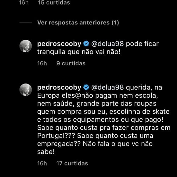 Pedro Scooby esclarece gastos dos filhos