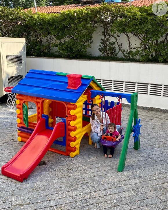 Thaeme contou que transformou sua sala em um verdadeiro playground