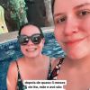 Marilia Mendonça toma banho de piscina com a mãe