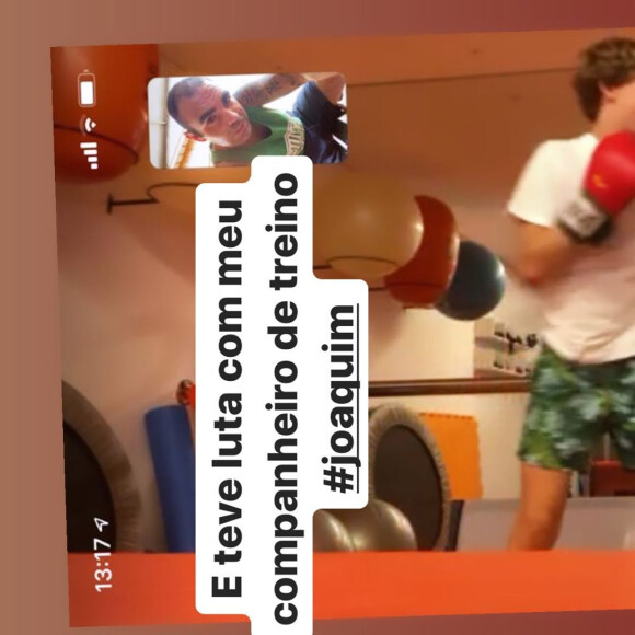 Angélica mostrou treino com Joaquim, seu filho mais velho