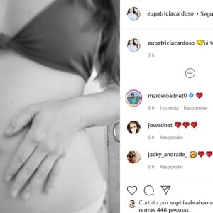 Mulher de Marcelo Adnet posou foto da barriguinha de grávida