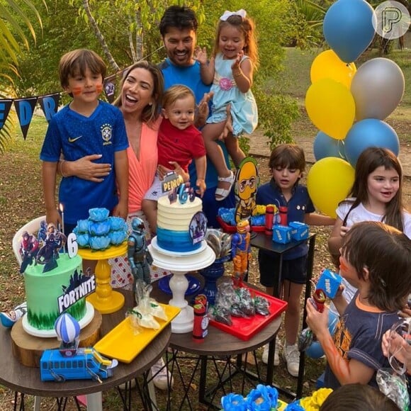 Filho de Patricia Abravanel, Pedro completou seis anos com uma festa com o tema do jogo Fortnite