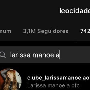 Leo Cidade dá unfollow em Larissa Manoela