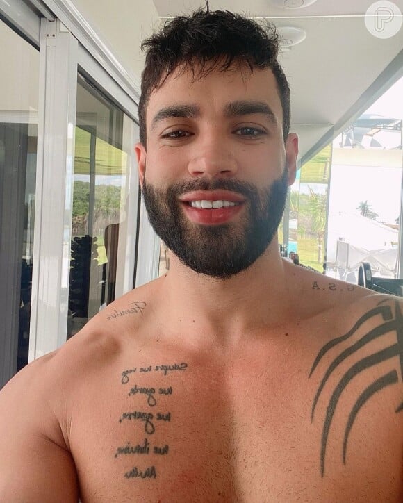 Em busca de hipertrofia muscular, Gusttavo Lima esta sendo acompanhado por nutricionista e pelo bodybuilding Felipe Franco