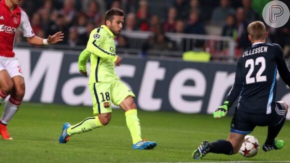 Neymar deu o passe para Jordi Alba marcar o segundo gol do Barcelona