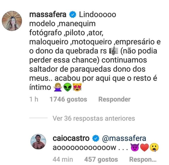 Veja mensagem de Grazi Massafera para Caio Castro!