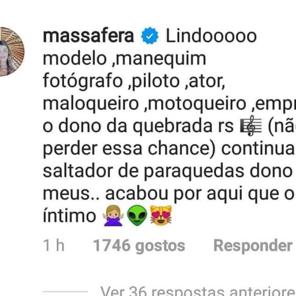 Veja mensagem de Grazi Massafera para Caio Castro!