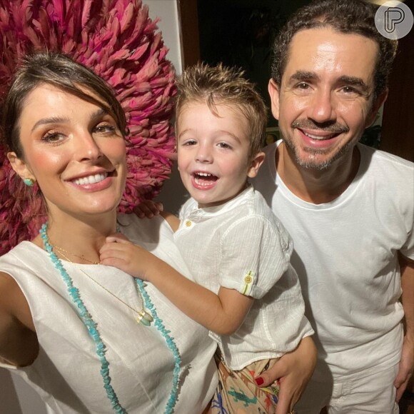 Rafa Brites com o marido, o jornalista Felipe Andreoli, e o filho do casal, Rocco