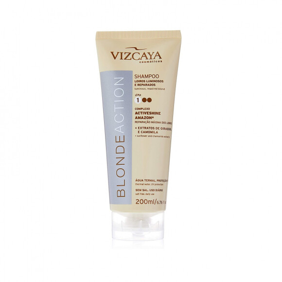 O shampoo Blonde Action da Vizcaya foi desenvolvido para cabelos loiros e claros