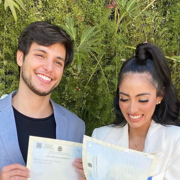 Jade Seba e Bruno Guedes já estavam casados no civil