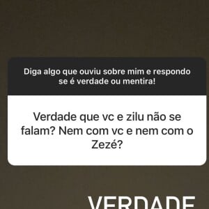 Graciele Lacerda contou que nem ela e nem Zezé Di Camargo falam com Zilu Godoi