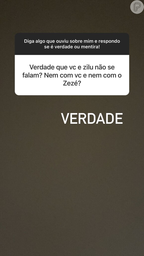 Graciele Lacerda contou que nem ela e nem Zezé Di Camargo falam com Zilu Godoi