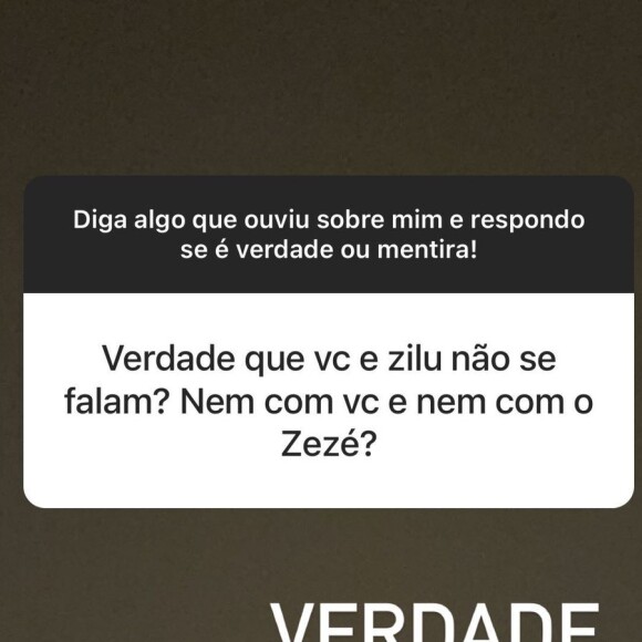 Graciele Lacerda contou que nem ela e nem Zezé Di Camargo falam com Zilu Godoi